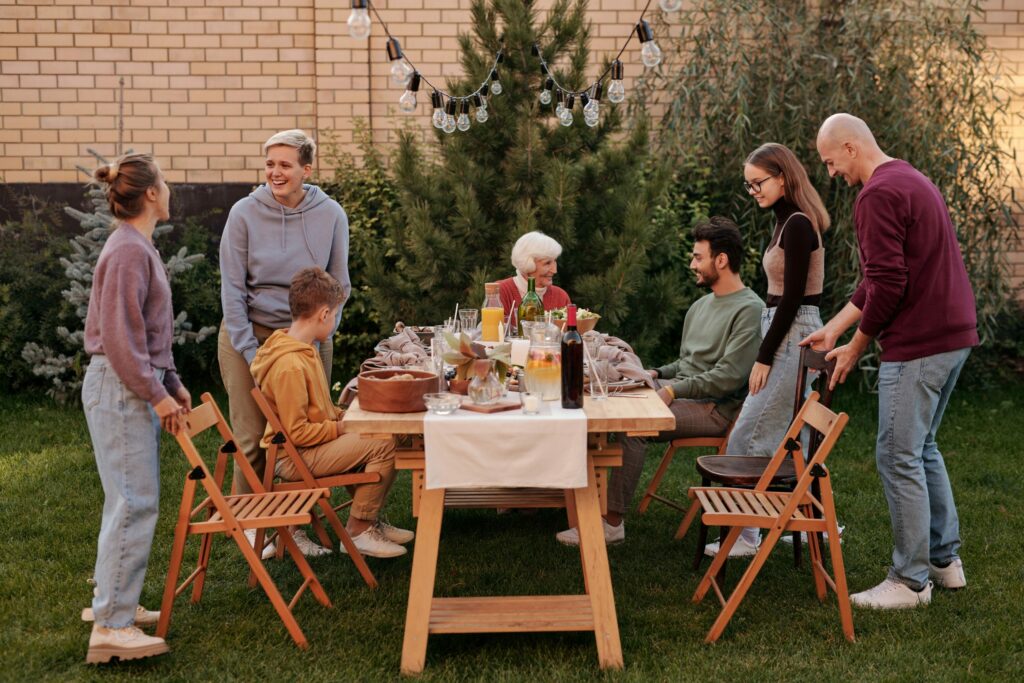 Family re-unites after spending some time apart.